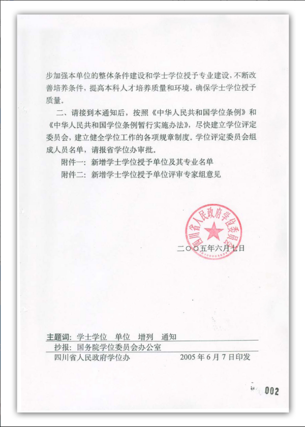 列为学士学位授予单位